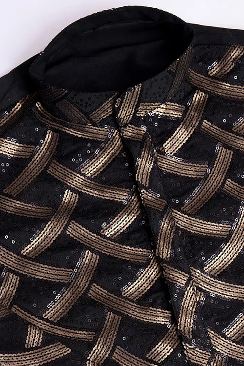 Stylish Black Silk Kurta For Special Occasions