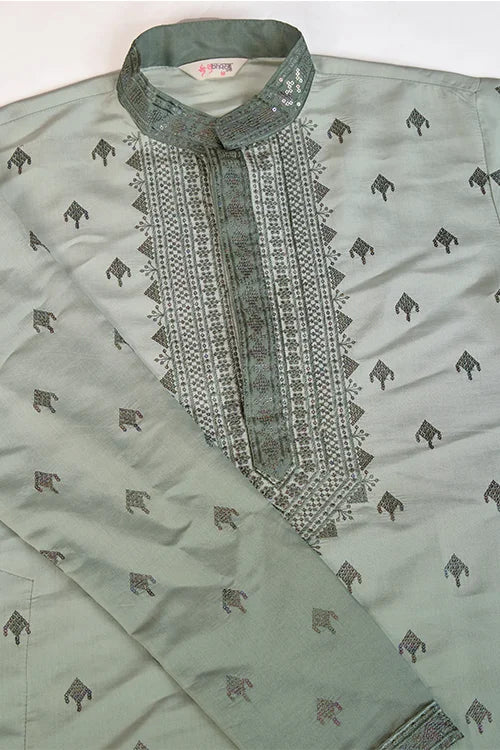 Omber Green Silk Kurta For Men | Designer Ethnic Wear