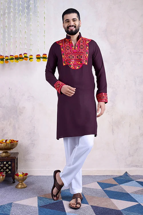 Purple Navratri Special Men's Wear Kurta Collection