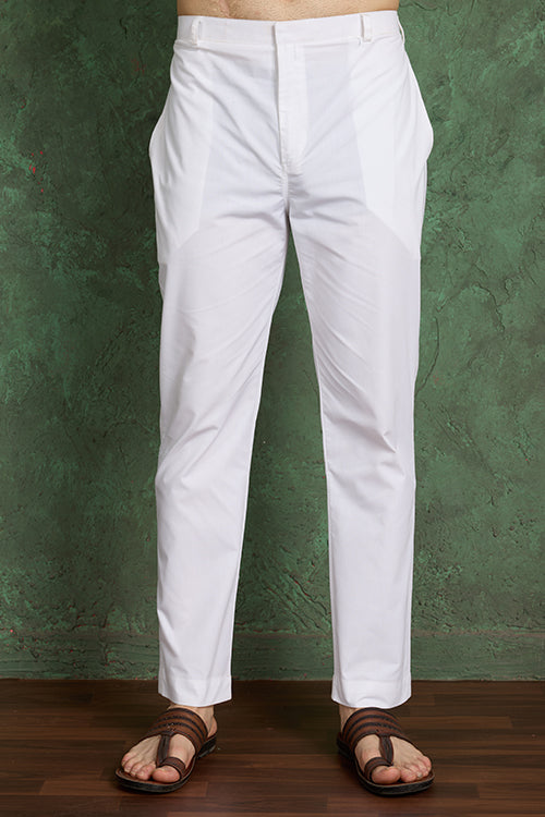 Buy Ethnic Style White & Pink Designer Kurta For Men