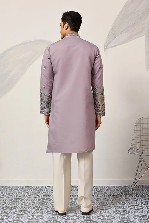 Traditional Purple Wedding Kurta for Mens Wear