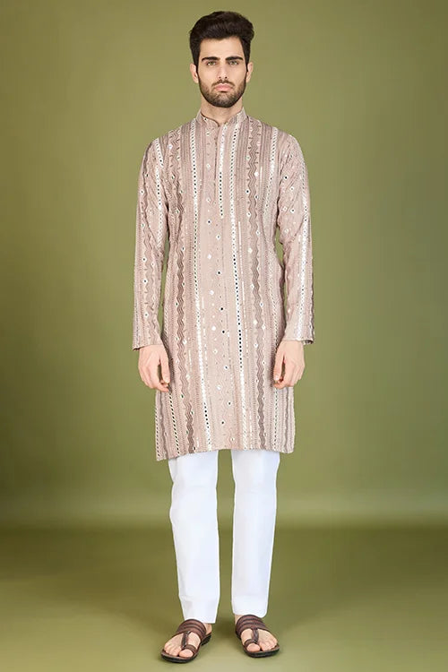 Stylish Wedding Wear Heavy Embroidered Mens Kurta