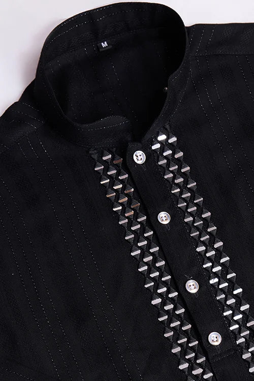 Black Viscose Designer Kurta With Pant & Dupatta
