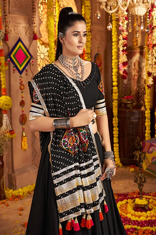 Designer Black Ready To Wear Chaniya Choli For Navratri