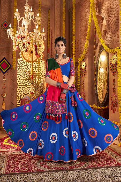 Royal Blue Color Traditional Chaniya Choli For Navratri