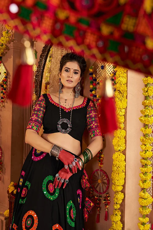 Black Ready To Wear Chaniya Choli For Navratri