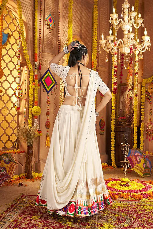 Premium White Chaniya Choli Set For Navratri Special