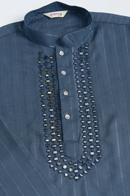 Festive Blue Grey Ultimate Guide To Menswear Kurta & Dupatta