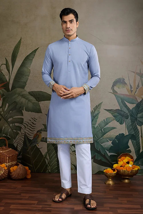 Stylish Sky Men's Kurta Koti Set – Elegant & Trendy
