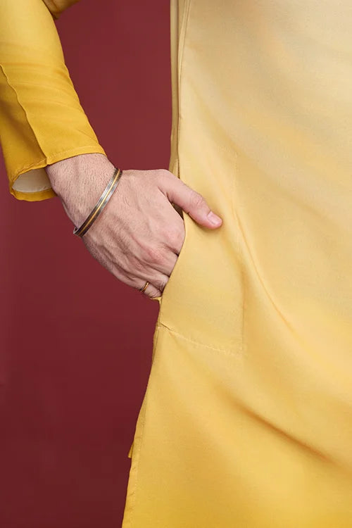 Stylish Designer Men’s Kurta Set With Real Mirror Work