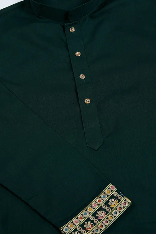 Stylish Green Men's Kurta Koti Set – Elegant & Trendy