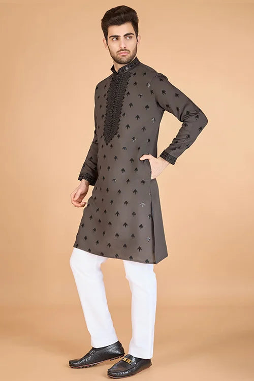 Brown Viscose Silk Kurta Set – Elegant & Stylish