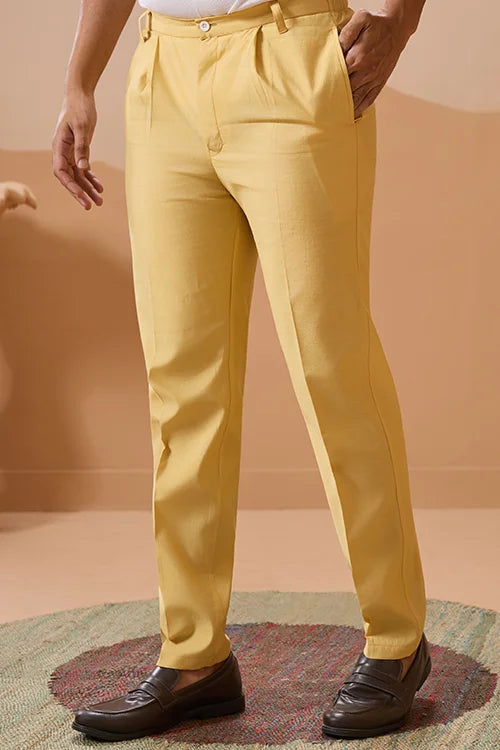 Haldi Special Yellow Classic Koti Kurta Set for Mens Wear