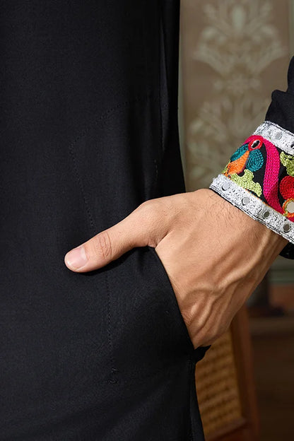Black Trending Designer Festival Wear Men’s Kurta