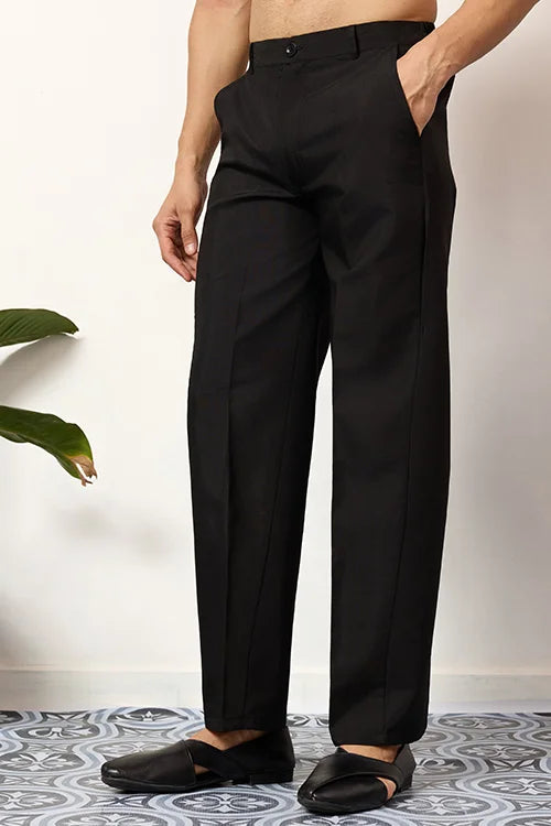 Premium Wedding Black Koti Kurta Pajama for Mens Wear