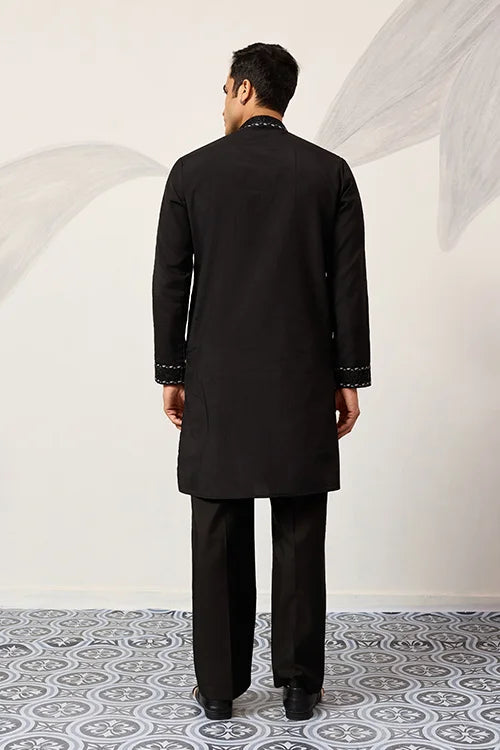 Black Stylish Trending Kurta With Dupatta For Mens Wear