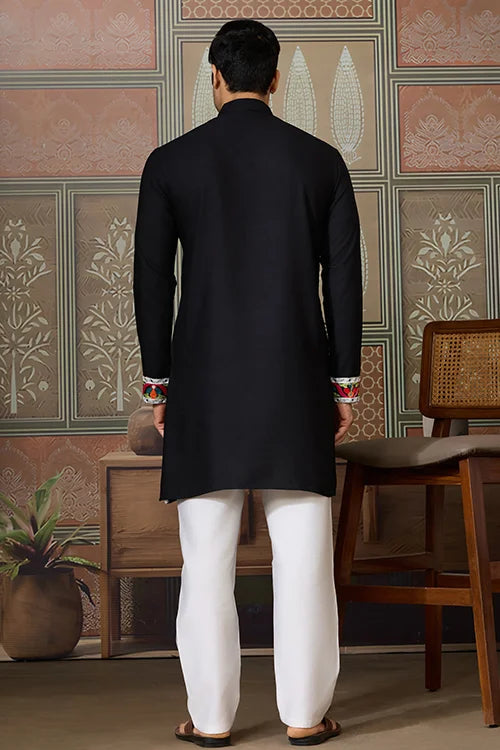 Black Trending Designer Festival Wear Men’s Kurta