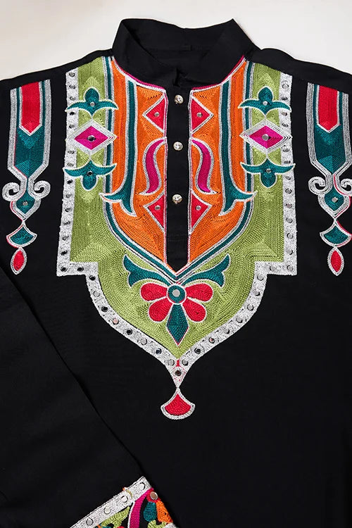 Black Trending Designer Festival Wear Men’s Kurta