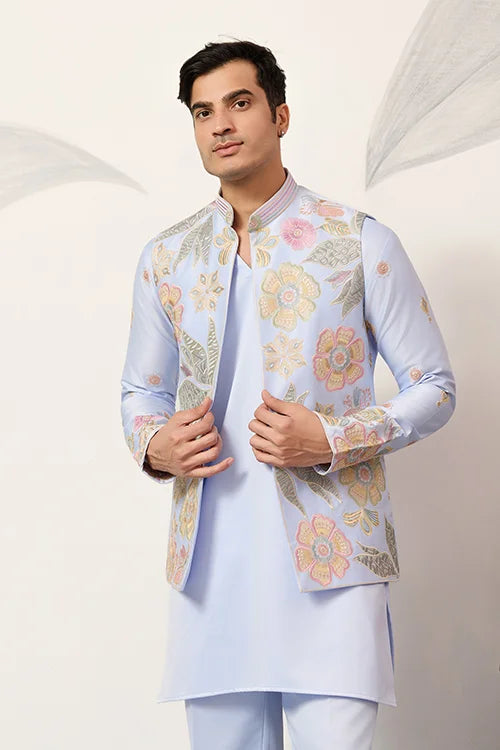 Luxury Carnival Function Special Mens Wear Koti Kurta Set