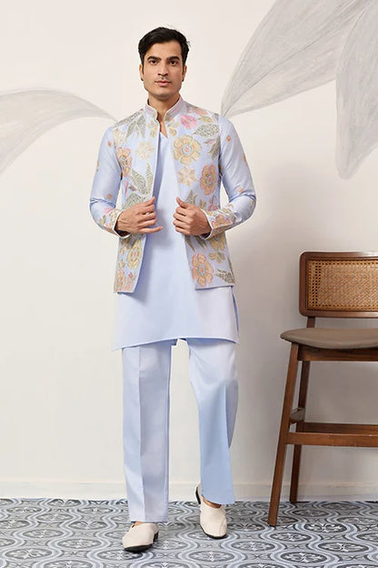Luxury Carnival Function Special Mens Wear Koti Kurta Set