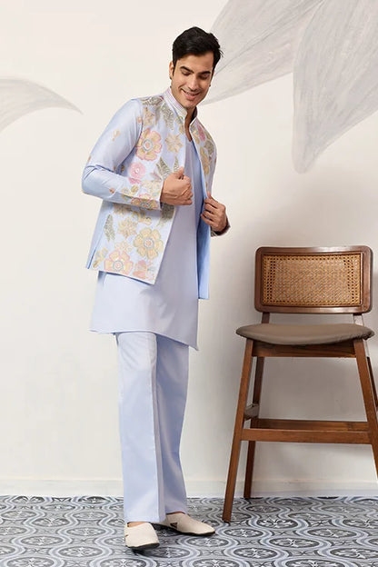 Luxury Carnival Function Special Mens Wear Koti Kurta Set