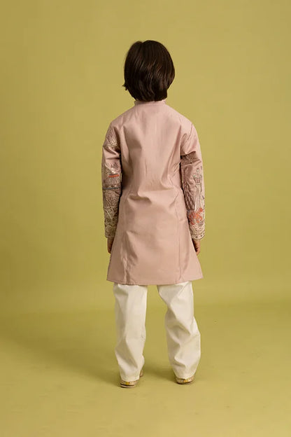 Premium Peach Color Vantara Style Boys Kurta with Pajama