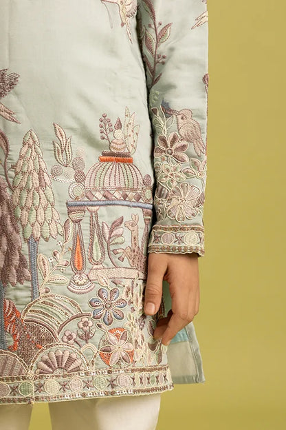 Trendy Pista Color Vantara Designer Kids Kurta Set