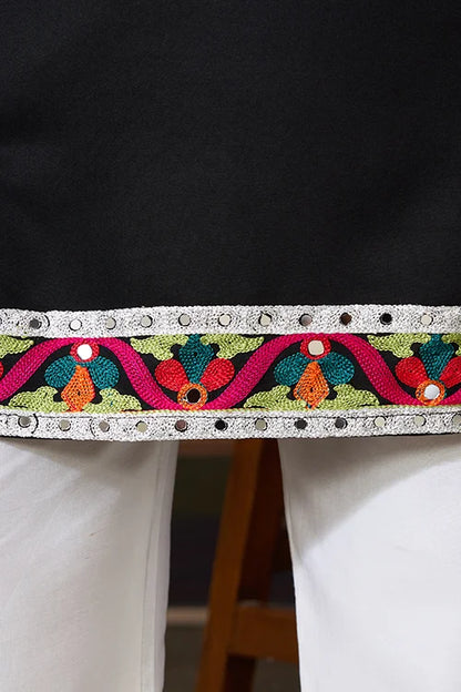 Black Trending Designer Festival Wear Men’s Kurta