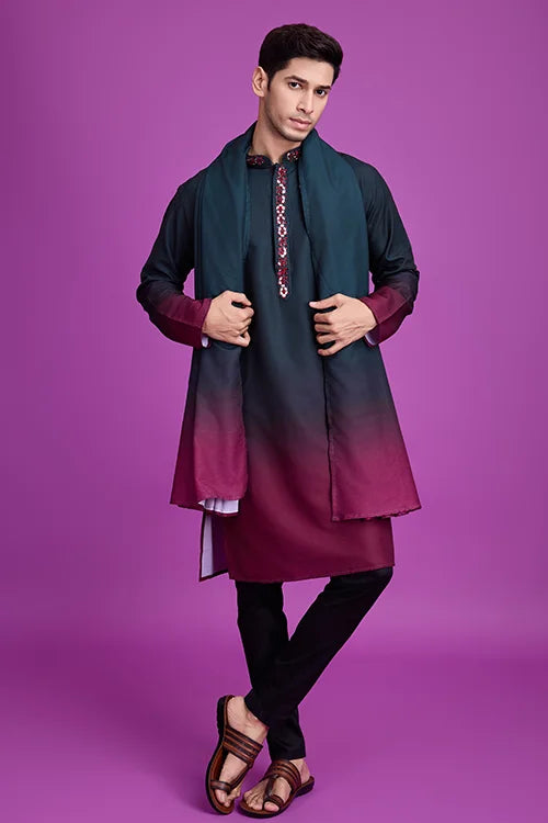 Traditional Kurta Dupatta Set Hand Mirror Work Perfection