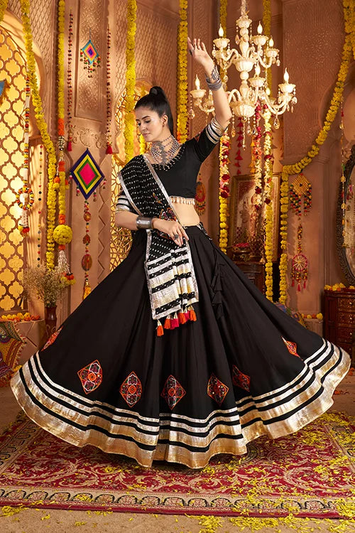 Designer Black Ready To Wear Chaniya Choli For Navratri
