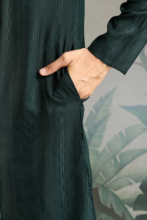 Traditional Green Kurta with Dupatta for Mens Wear