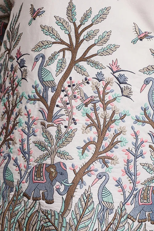 White Embroidered Work Kurta for Groom Wedding Look