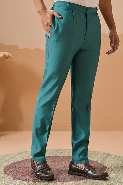 Wedding Party Outfit Rama Green Kurta Koti Pant for Men