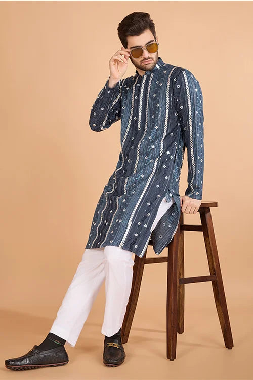 Exclusive Full Heavy Embroidered Wedding Special Mens Kurta