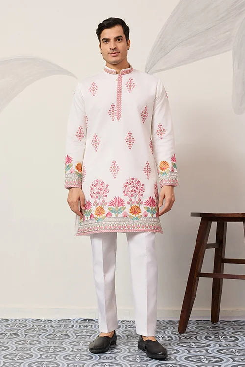 Royal Prince White Kurta Outfit For Mens Wear Collection