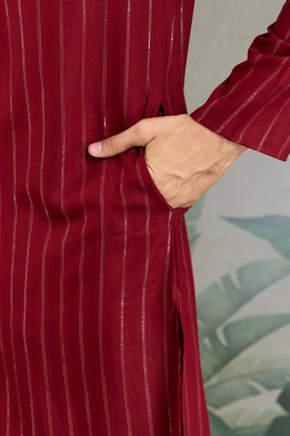 Designer Red Kurta with Dupatta for Festive Look