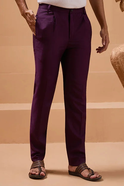 Vibrant Purple Color Koti Kurta Set Pair for Men Collection