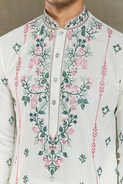 White Trending Kurta Design For Men