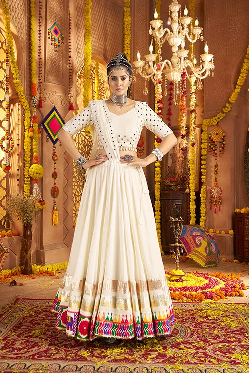 Premium White Chaniya Choli Set For Navratri Special