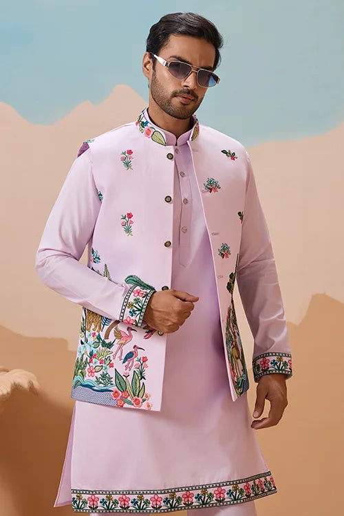Vantara Design Luxury Lavender Mens Wear Koti Kurta
