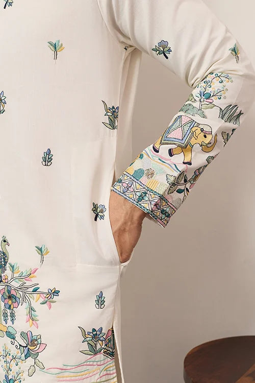 Luxury White Kurta for Indian Wedding Mens Wear