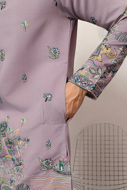 Traditional Purple Wedding Kurta for Mens Wear