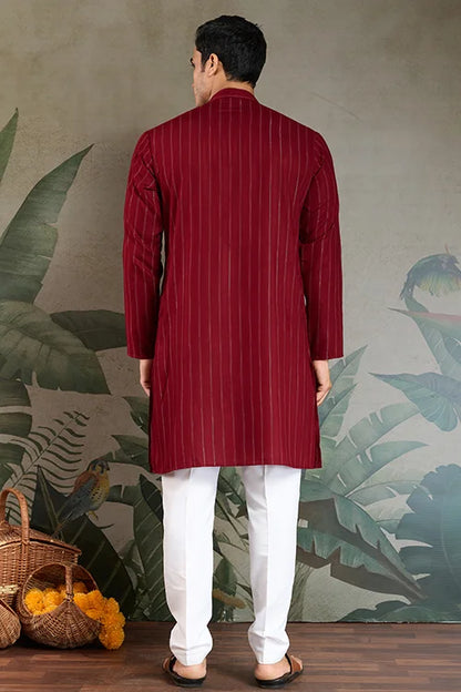 Designer Red Kurta with Dupatta for Festive Look