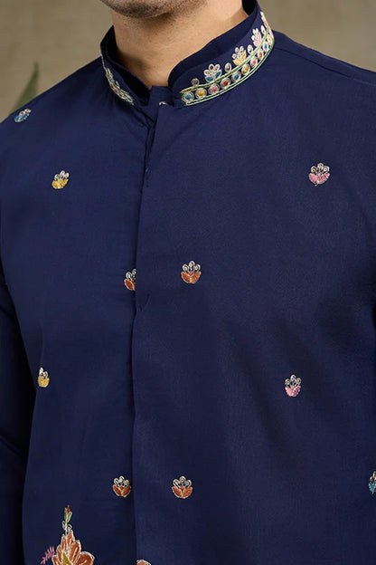Navy Men's Kurta Koti Set – Stylish & Elegant