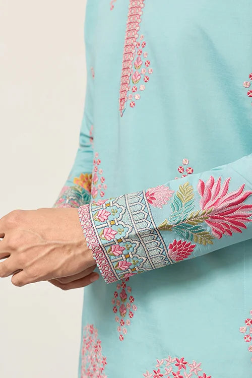 Sky Look Embroidered Work Ready Made Mens Wear Kurta