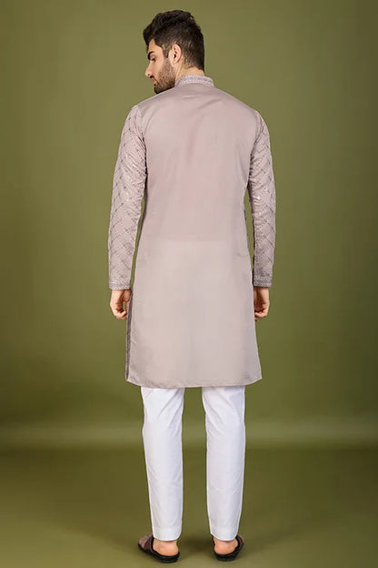 Designer Ivery Viscose Silk Kurta – Shubh Kala Store