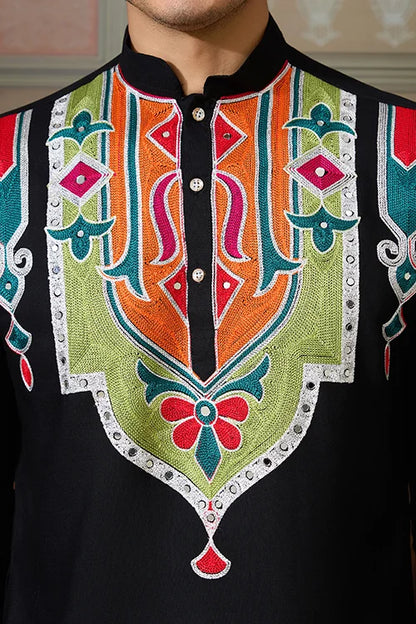 Black Trending Designer Festival Wear Men’s Kurta