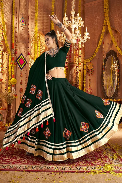 Designer Green Ready To Wear Chaniya Choli For Navratri