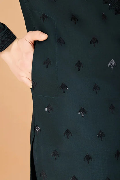 Green Designer Kurta For Men - Festive & Wedding