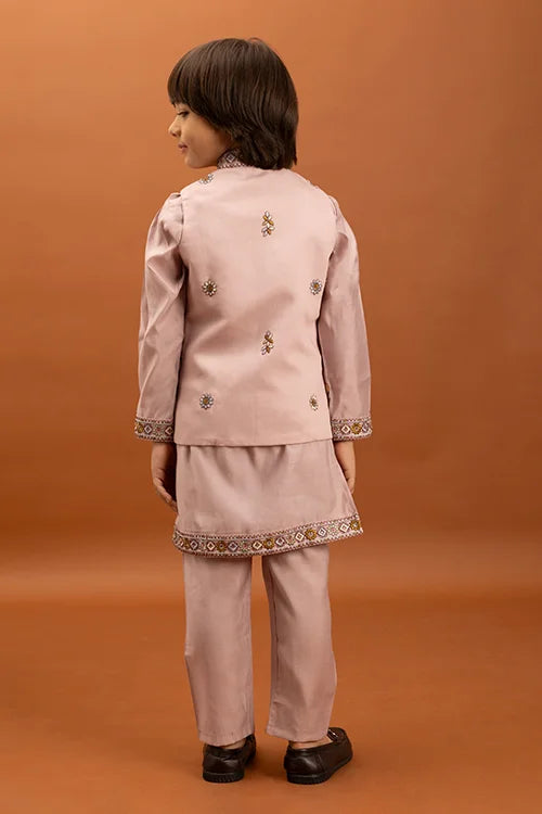 Classic Pink Koti Kurta Set for Kids 6-12 Yrs